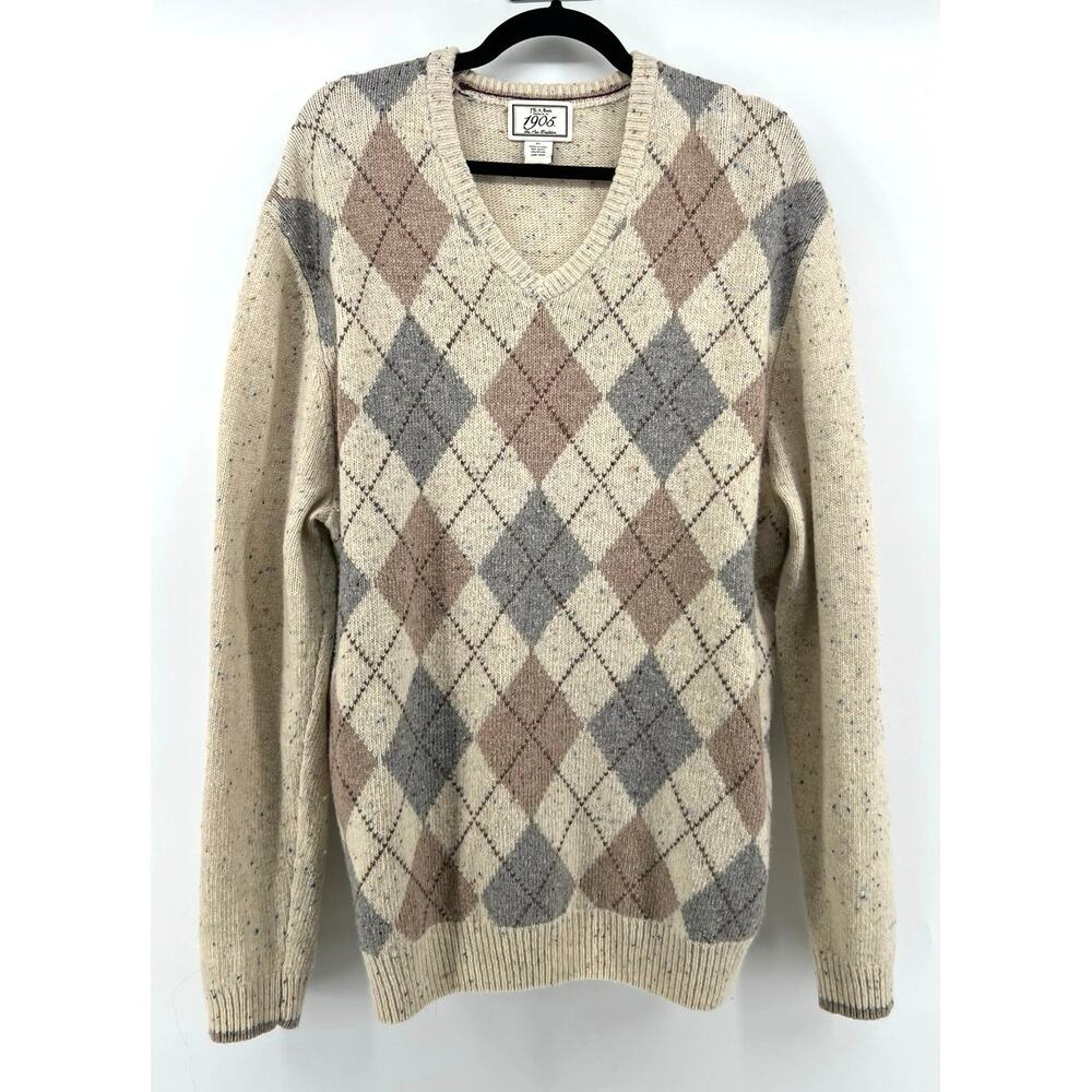 Jos. A. Bank | 1905 Collection Wool Argyle Sweater Men's Cream  Size XL
